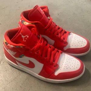 Red Jordan 1 Barcelona, condition is almost new (worn twice).